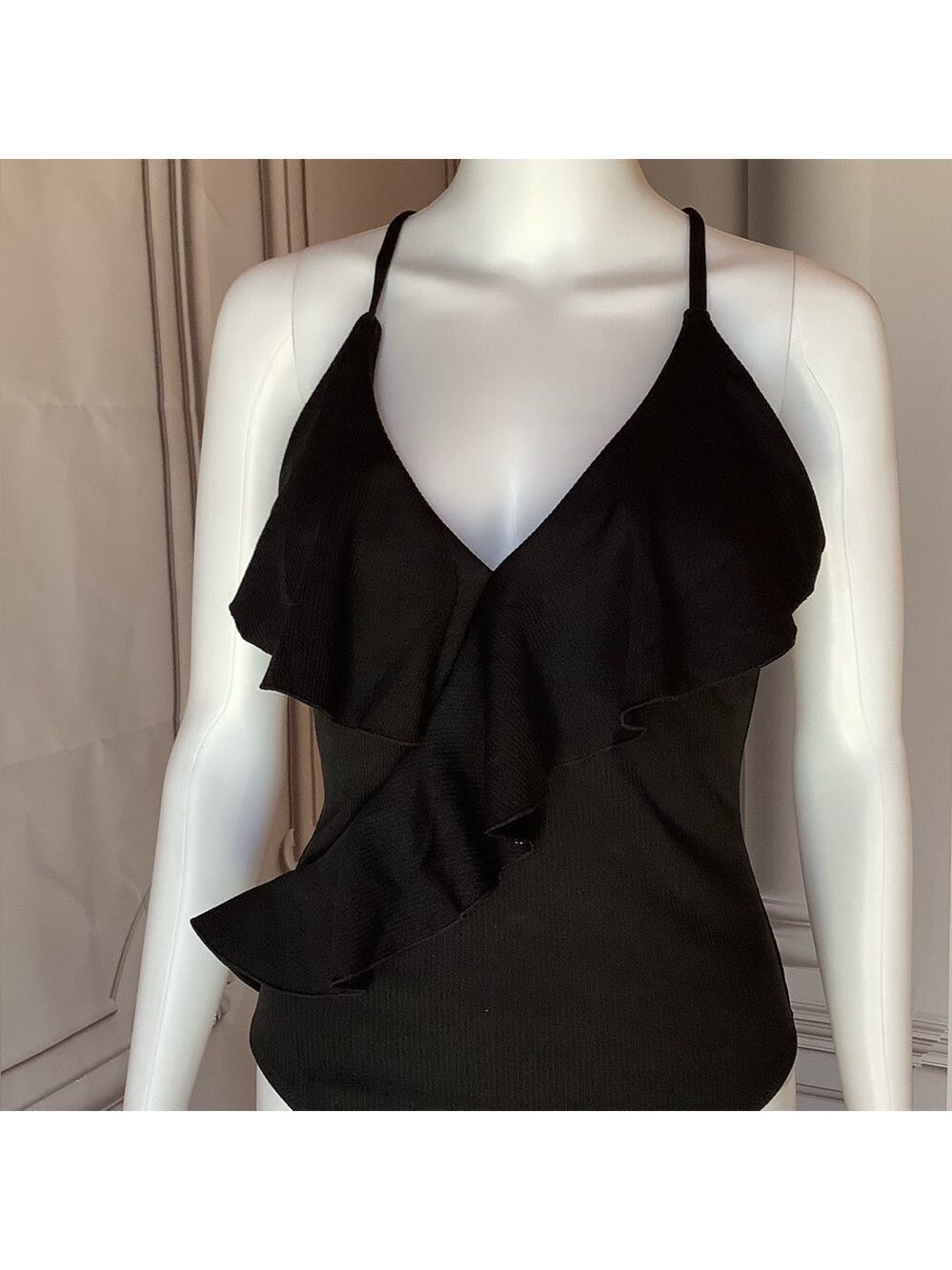 ✨ CUPSHE Faux-Wrap Ruffle Textured One-Piece Swimsuit M NWT